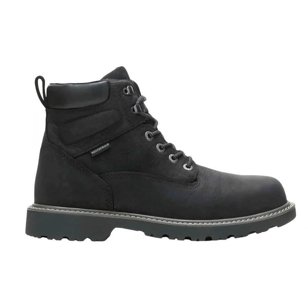 Wolverine Rugged Black Leather Combat Boots